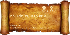 Makláry Klaudia névjegykártya